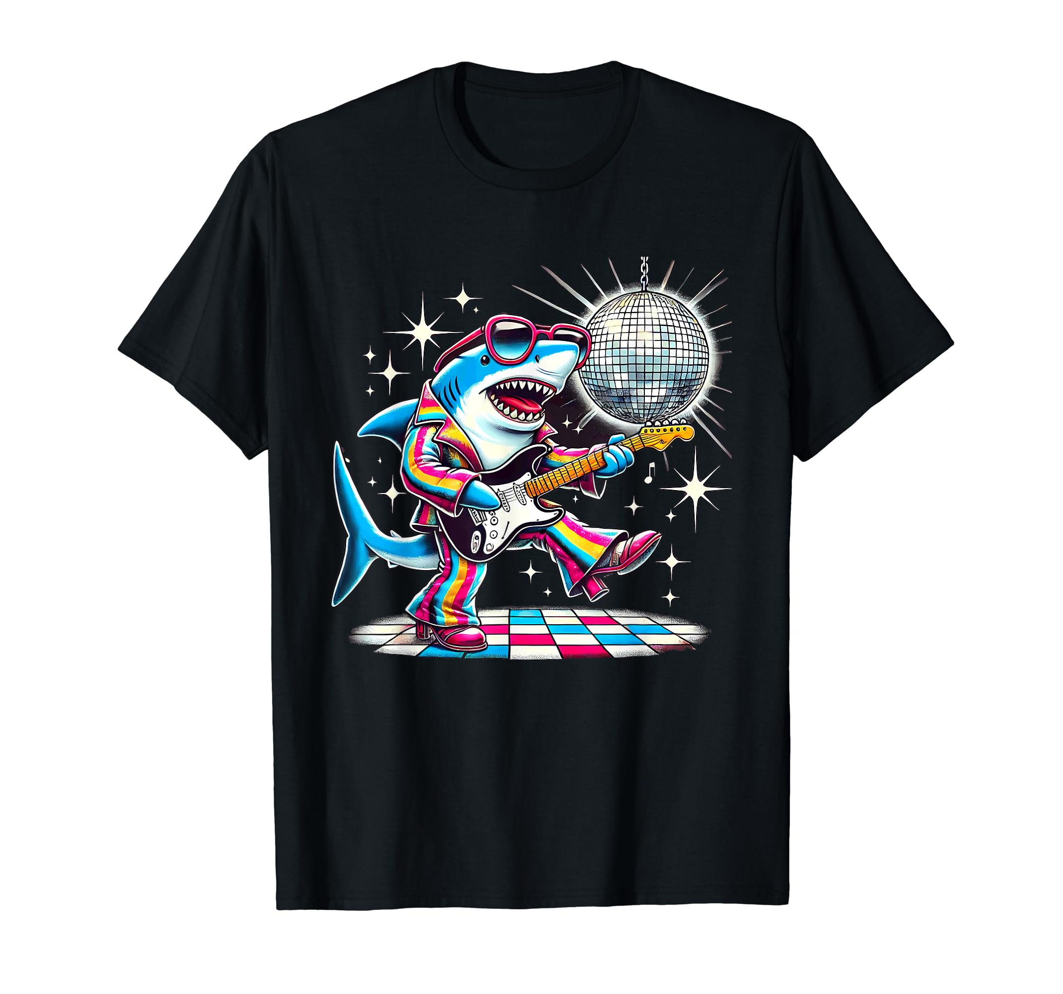 Aesthetic Shark Disco T-Shirt - Fun Novelty Design Men Women - T-Shirt, Sweatshirt, Hoodie