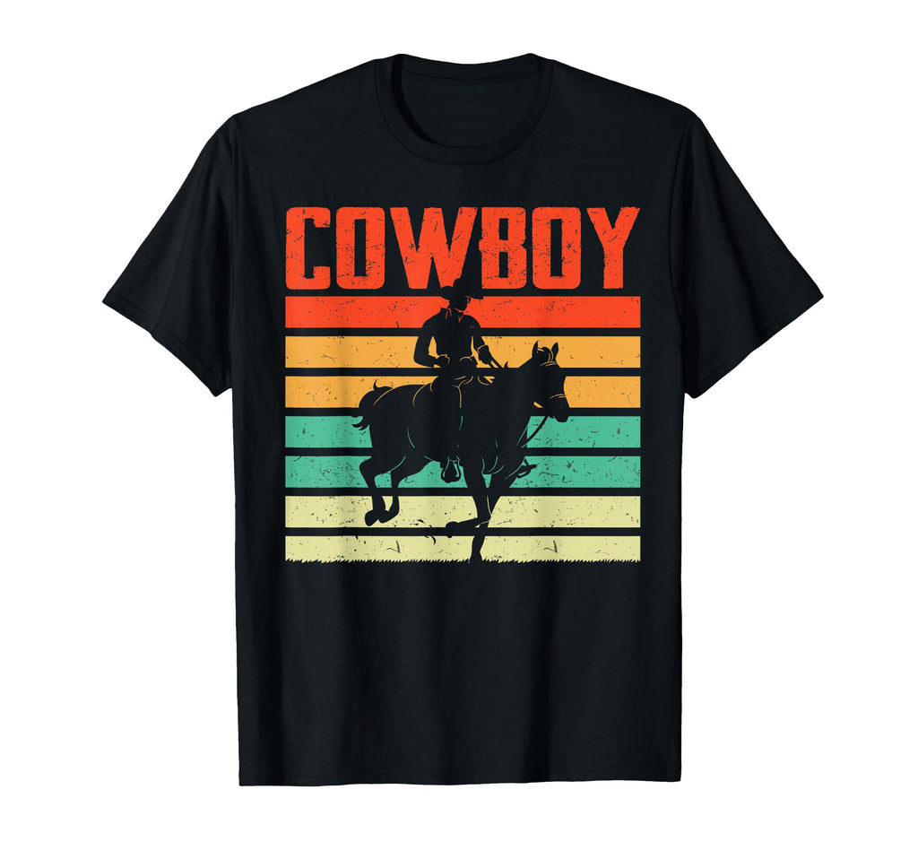 Cowboy Riding Horse Western Sunset T-Shirt - Trendy Graphic Men Women - T-Shirt, Sweatshirt, Hoodie