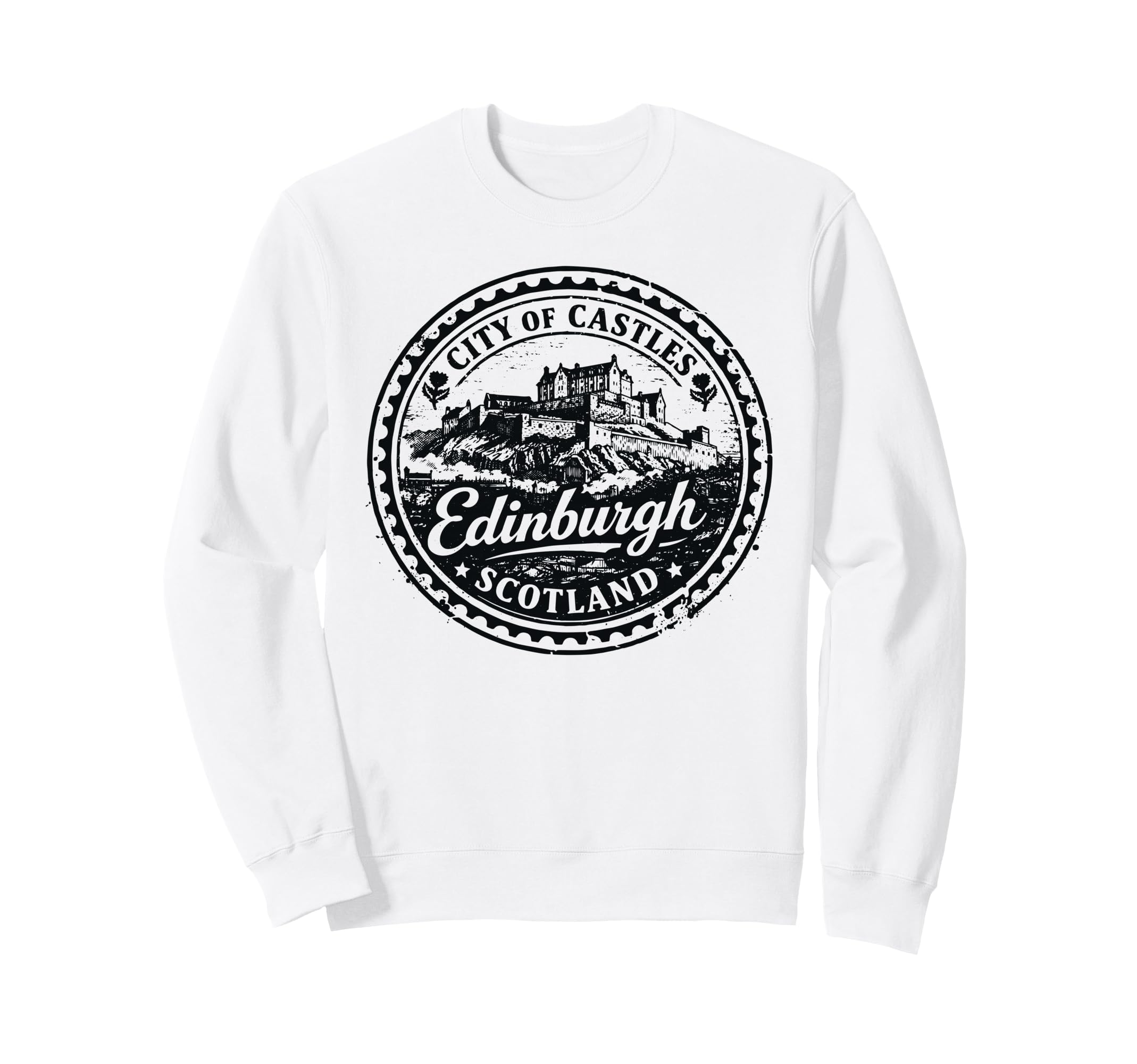 Edinburgh Scotland Uk Travel Stamp Sweatshirt - Streetwear Style Men Women - T-Shirt, Sweatshirt, Hoodie