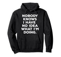 Nobody Knows I Have No What Im Doing Hoodie - Aesthetic Graphic for Adults - T-Shirt, Sweatshirt, Hoodie