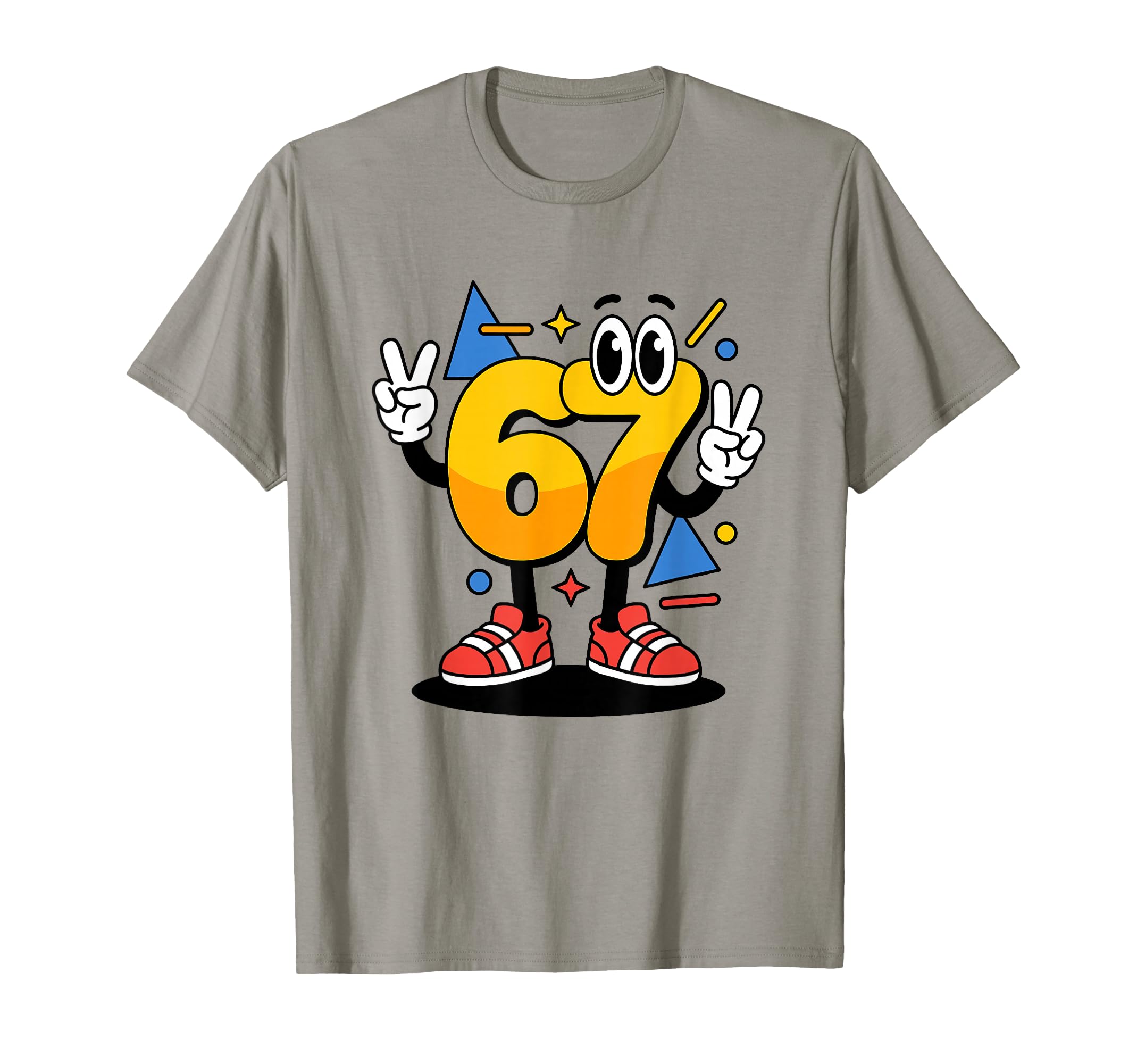 90S Cartoon Mascot Number 67 Nostalgia T-Shirt - Minimalist Print Men Women - T-Shirt, Sweatshirt, Hoodie