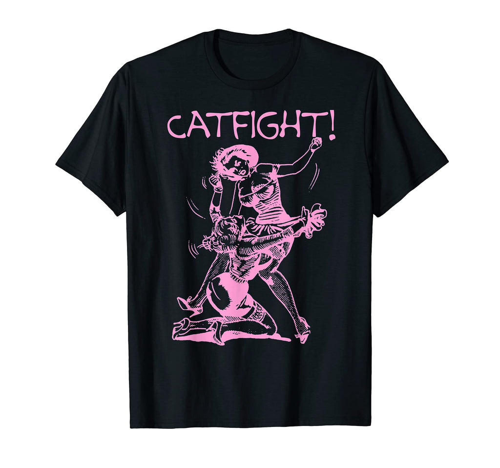 Good Art Pin Up Catfight Fighting T-Shirt - Unique Graphic for Adults - T-Shirt, Sweatshirt, Hoodie