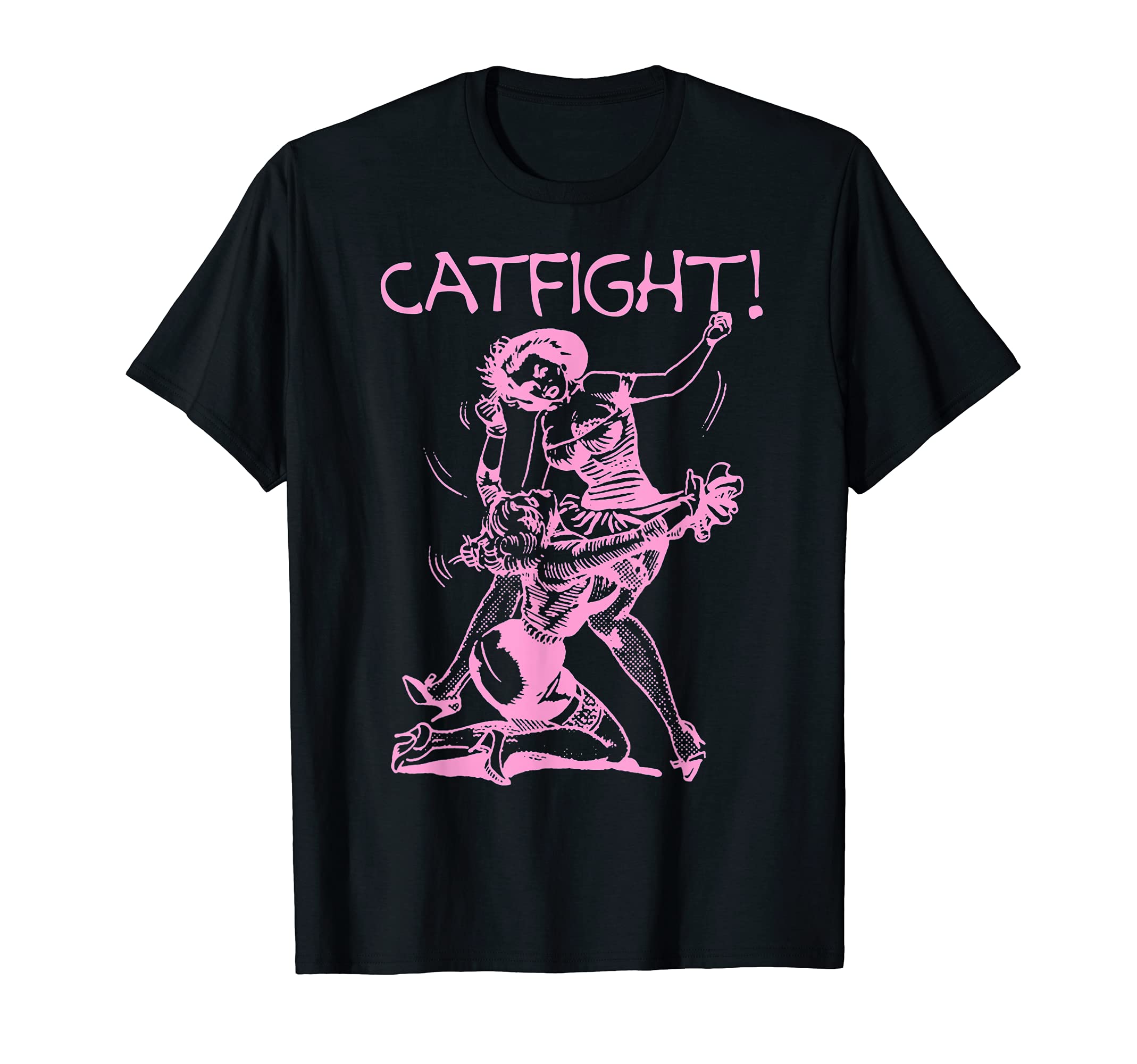 Good Art Pin Up Catfight Fighting T-Shirt - Unique Graphic for Adults - T-Shirt, Sweatshirt, Hoodie