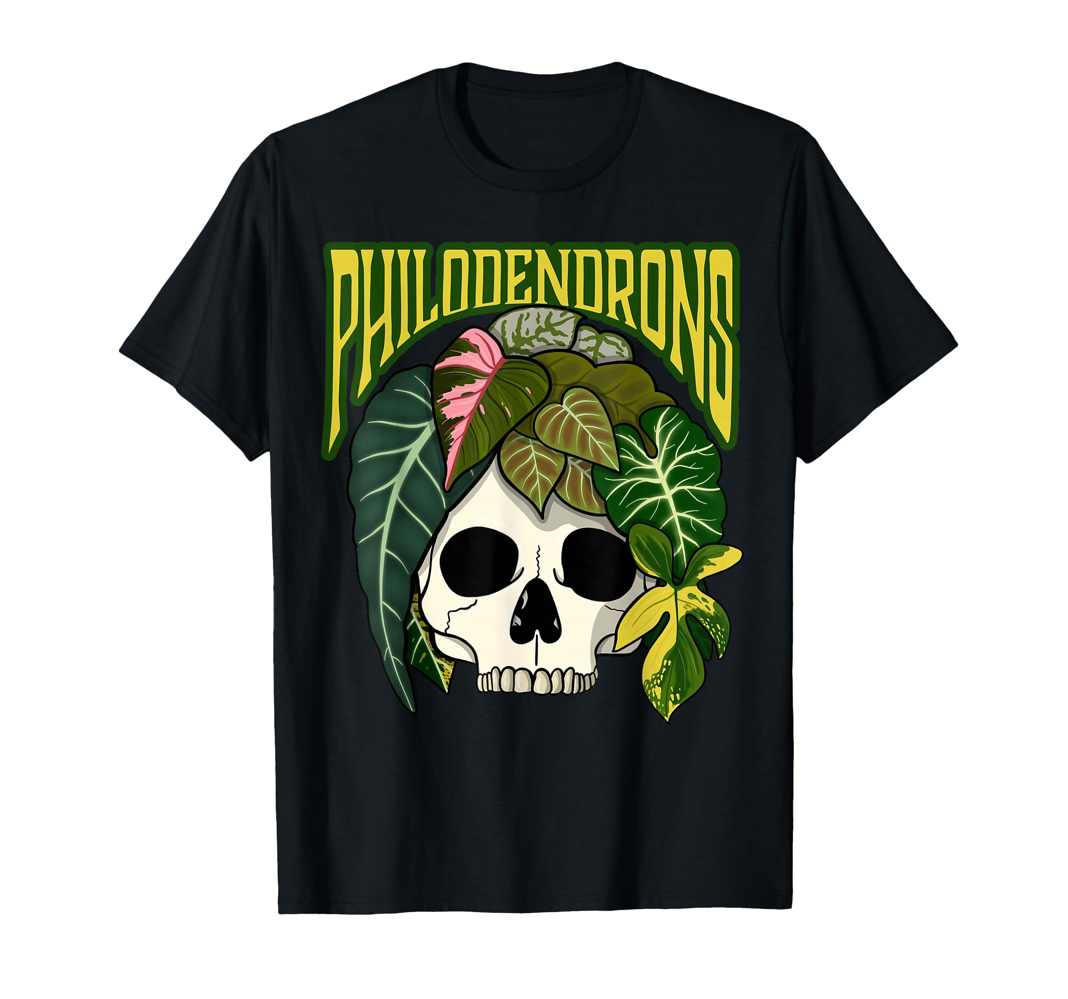 Philodendron House Plant Lover Skull T-Shirt - Graphic Print Men Women - T-Shirt, Sweatshirt, Hoodie
