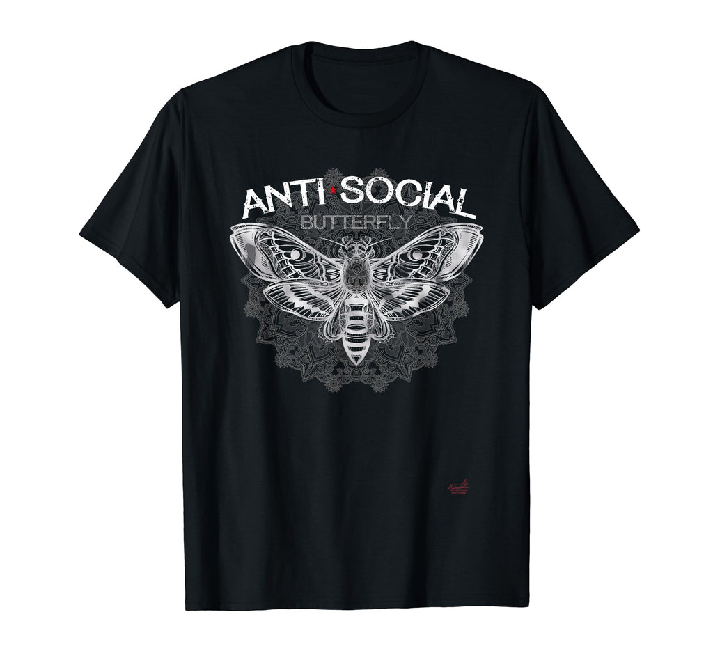 Anti Social Butterfly Funny Sarcastic T-Shirt - Graphic Print for Adults - T-Shirt, Sweatshirt, Hoodie