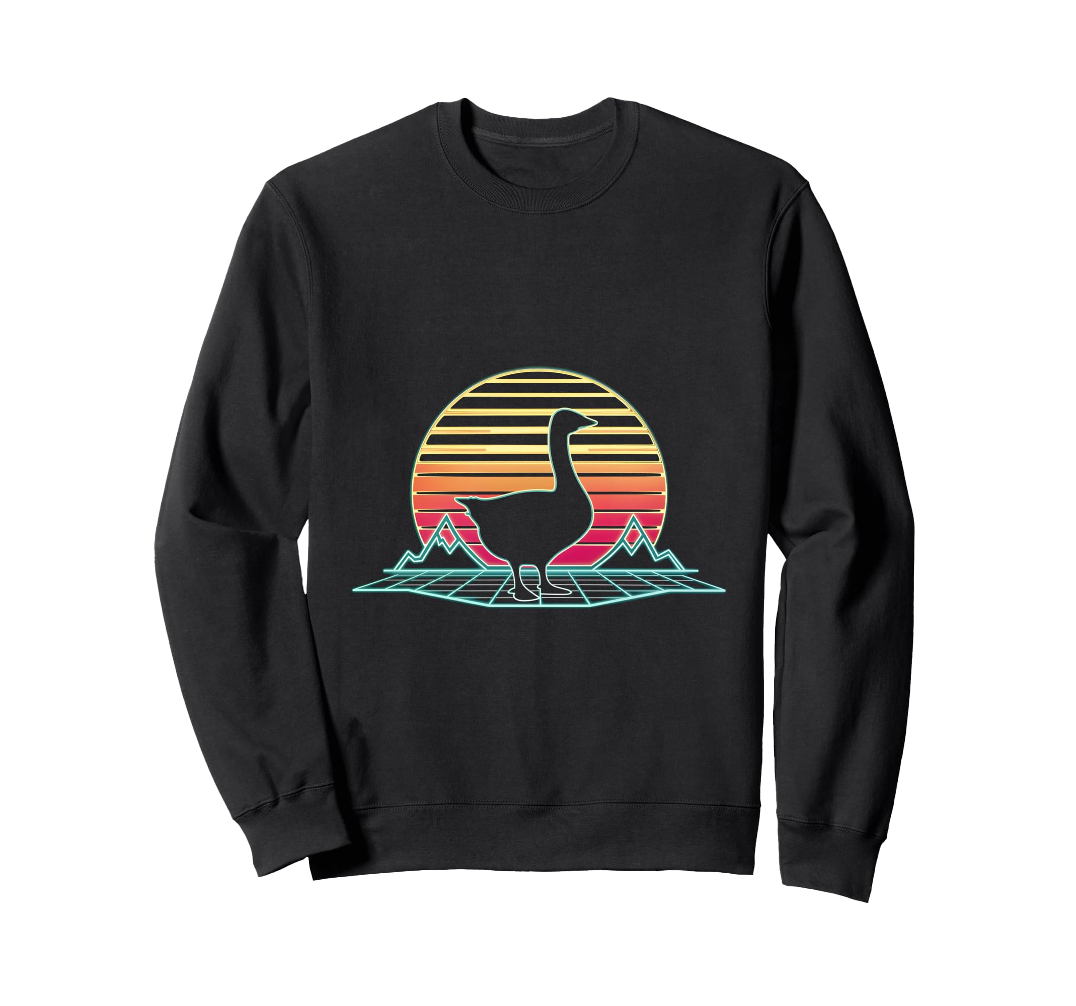 Goose Sunset Synthwave Animal Lover Art Sweatshirt - Trendy Graphic Unisex - T-Shirt, Sweatshirt, Hoodie