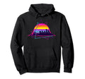 Synthwave Sunset Over Los Angeles Outrun Hoodie - Unique Graphic Men Women - T-Shirt, Sweatshirt, Hoodie