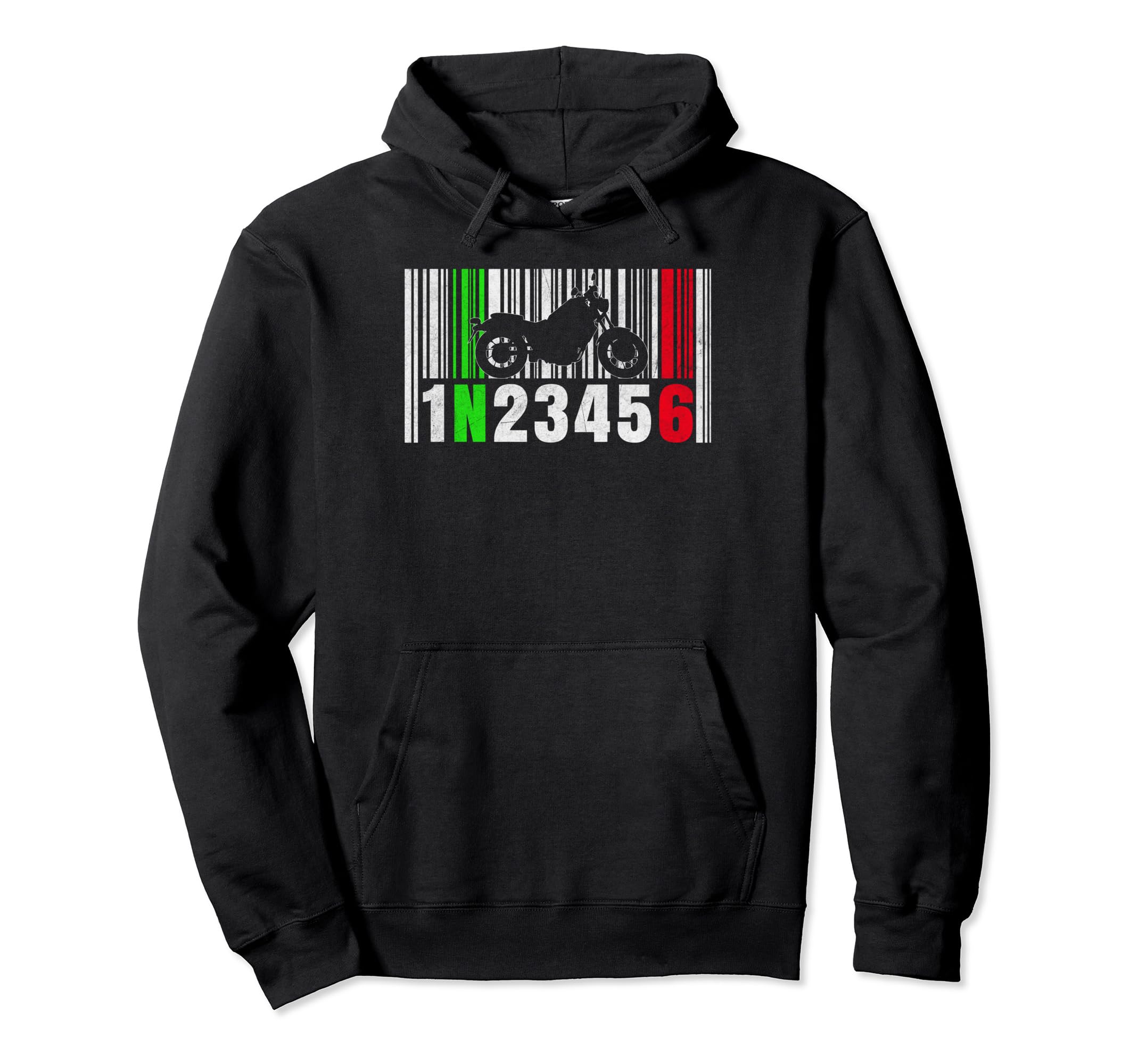 Biker 1N23456 Gear 1 Down 6 Up Hoodie - Casual Everyday Wear Men Women - T-Shirt, Sweatshirt, Hoodie