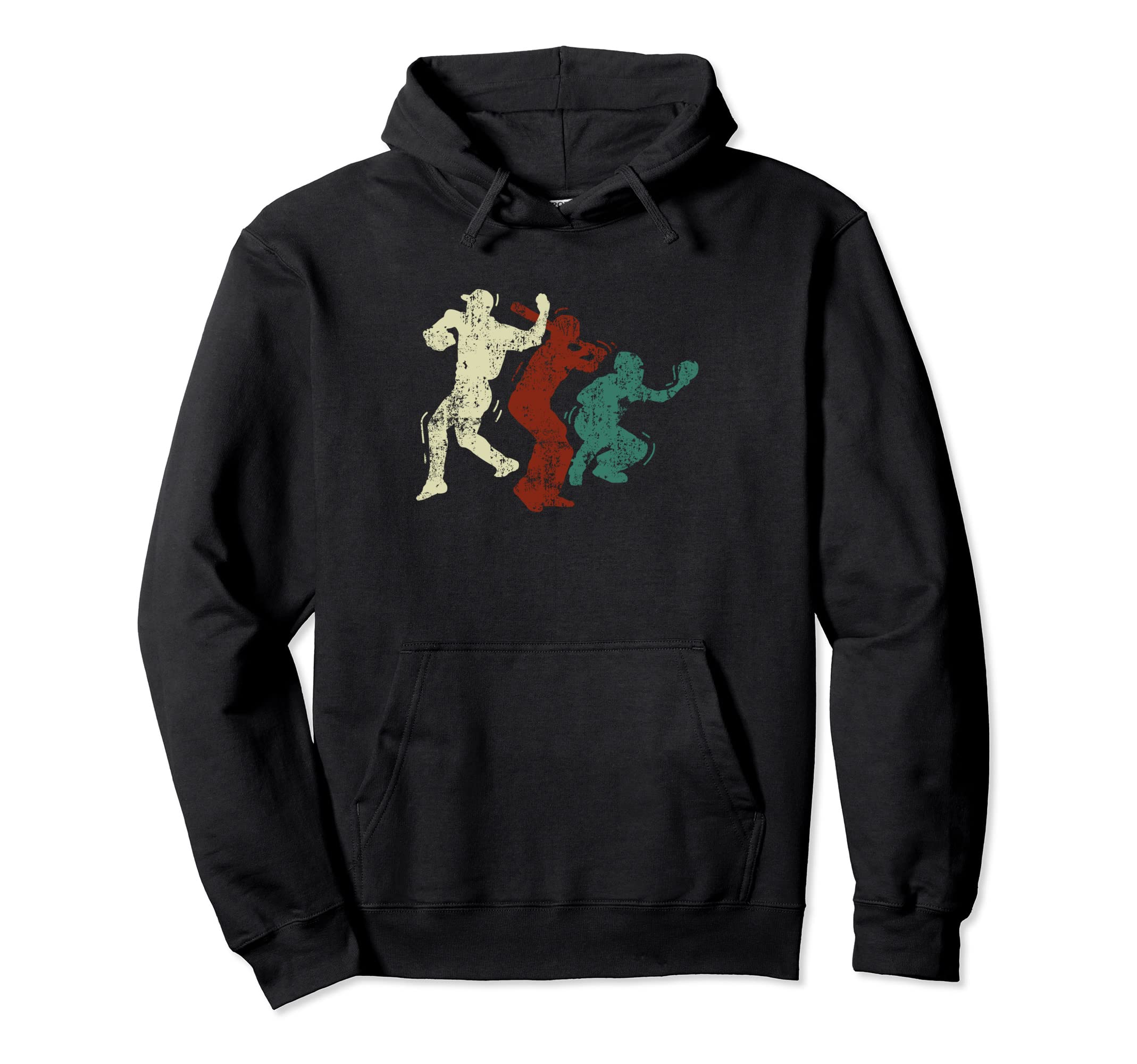 Baseball Distressed Catcher Pitcher Hoodie - Casual Everyday Wear Unisex - T-Shirt, Sweatshirt, Hoodie