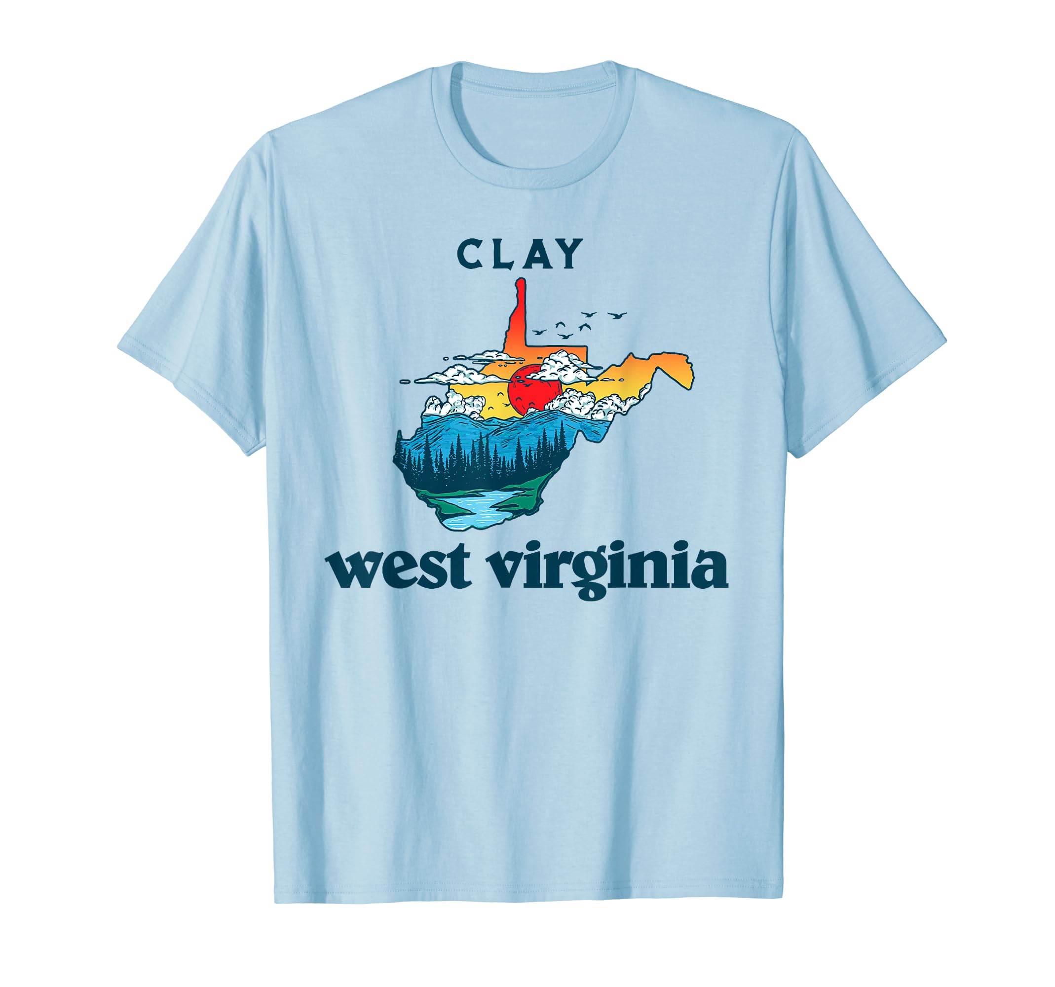 Clay West Virginia Outdoors Mountain T-Shirt - Novelty Apparel Men Women - T-Shirt, Sweatshirt, Hoodie