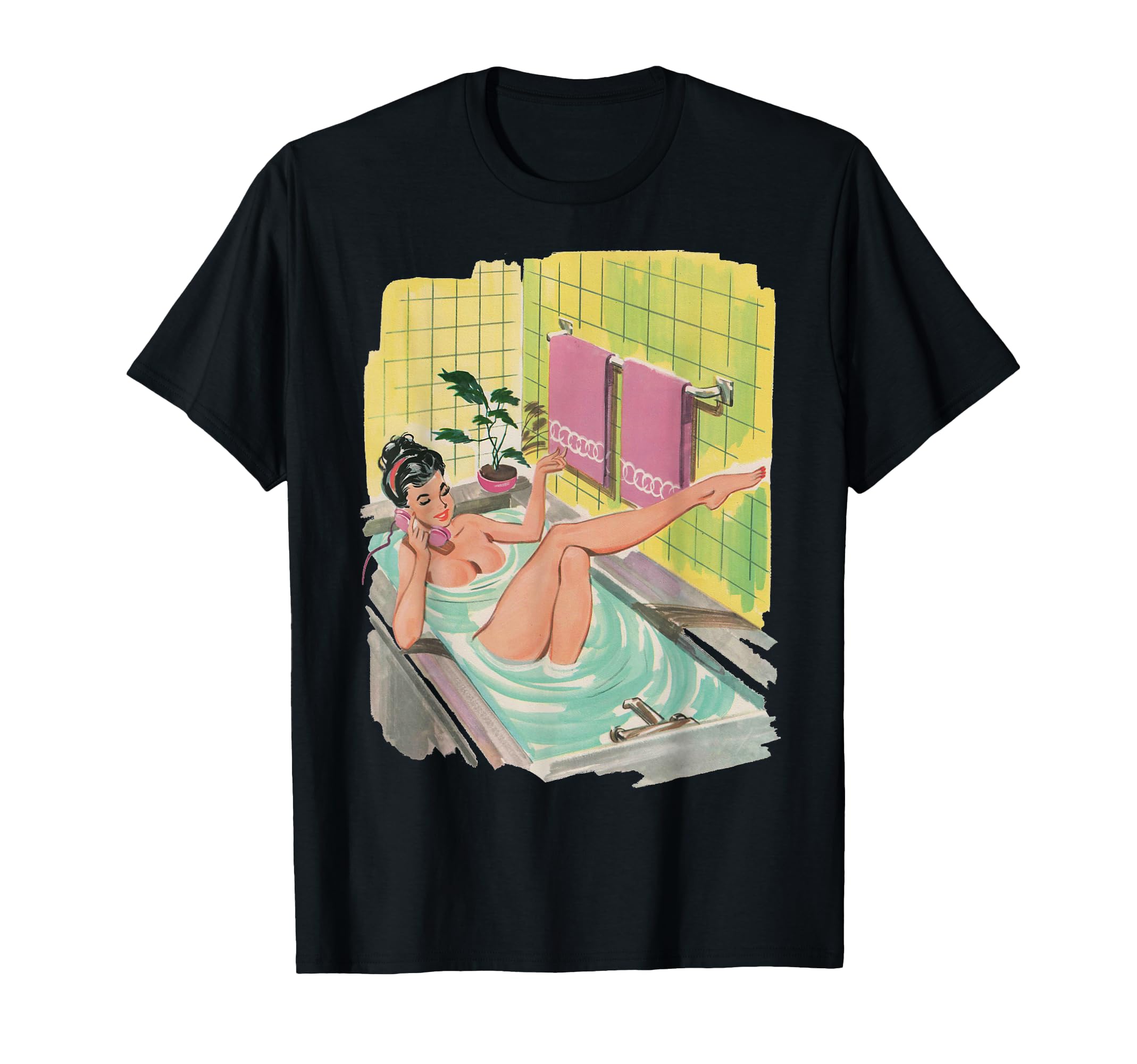 Hot Pin Up Taking Bath Pinup T-Shirt - Graphic Print Unisex - T-Shirt, Sweatshirt, Hoodie