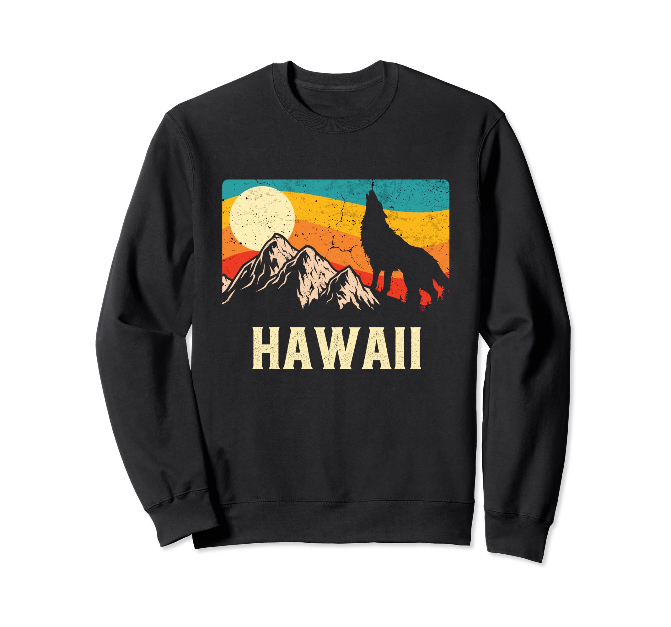 Hawaii Nature Wild Wolf Sunset Hiking Sweatshirt - Graphic Print Unisex - T-Shirt, Sweatshirt, Hoodie