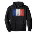French Flag Postcard Eiffel Tower Hoodie - Custom Art Print Men Women - T-Shirt, Sweatshirt, Hoodie
