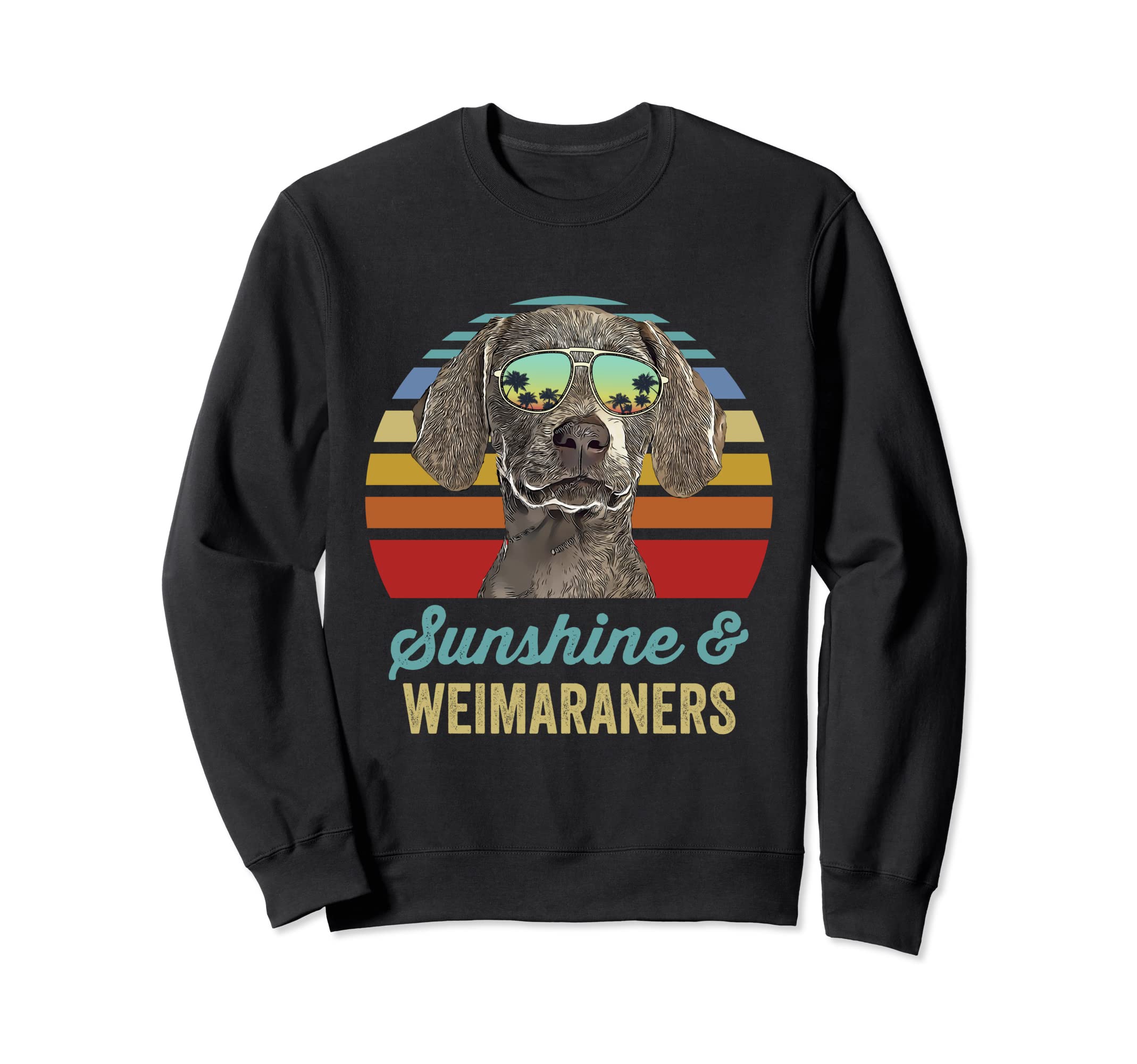 Sunshine Weimaraners Dog Sunset Sweatshirt - Fun Novelty Design for Adults - T-Shirt, Sweatshirt, Hoodie