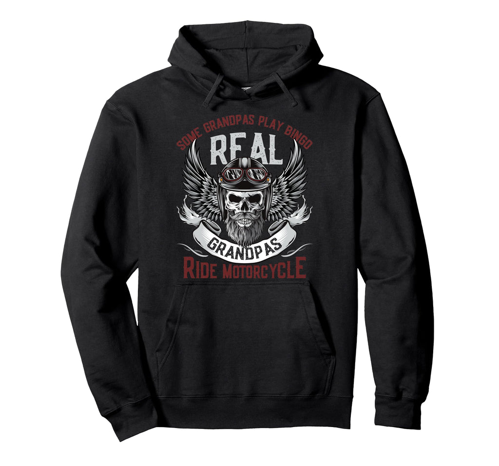 Grandpas Ride Motorcycles Biker Hoodie - Unique Graphic Men Women - T-Shirt, Sweatshirt, Hoodie