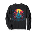 80S Synthwave Buddha Meditating Sweatshirt - Custom Art Print for Adults - T-Shirt, Sweatshirt, Hoodie