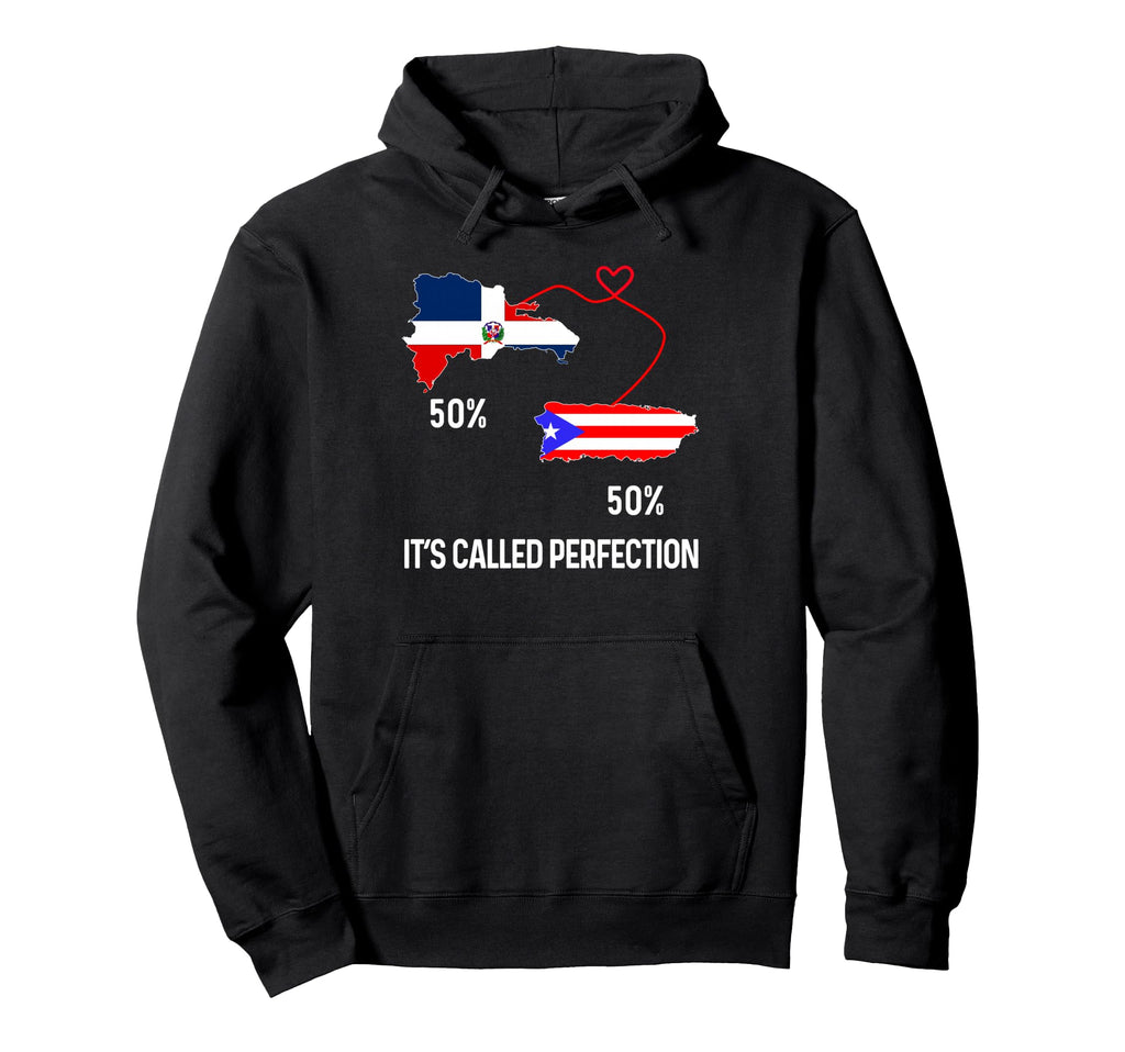Half Puerto Rican Half Dominican Hoodie - Aesthetic Graphic for Adults - T-Shirt, Sweatshirt, Hoodie
