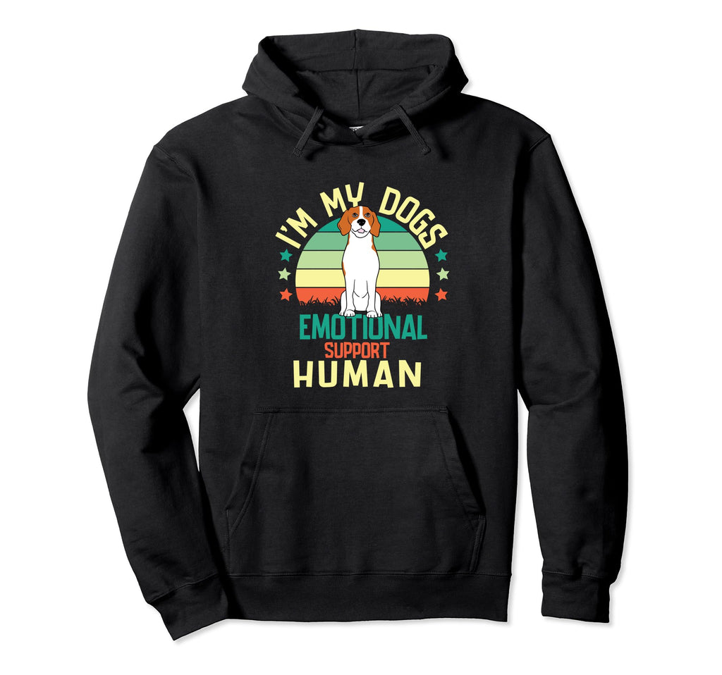 Im My Dogs Emotional Support Human Hoodie - Minimalist Print for Adults - T-Shirt, Sweatshirt, Hoodie