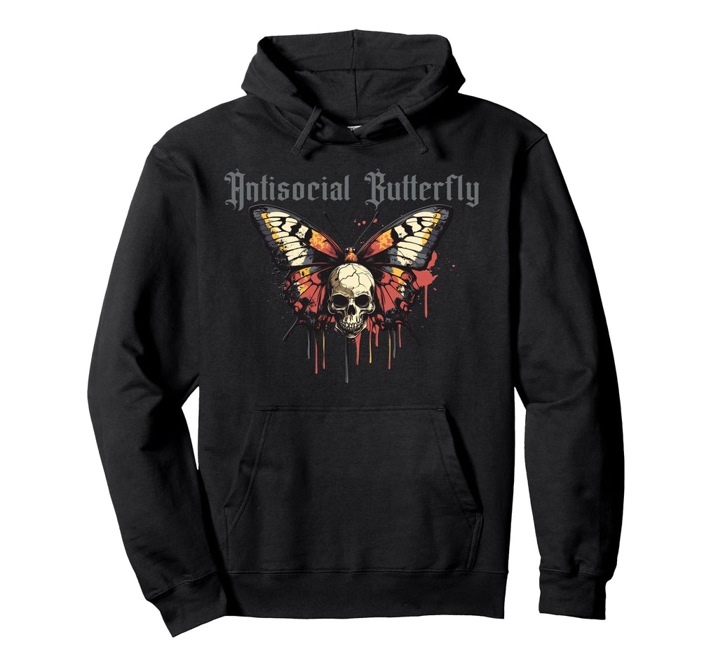 Antisocial Butterfly Hoodie - Casual Everyday Wear for Adults - T-Shirt, Sweatshirt, Hoodie