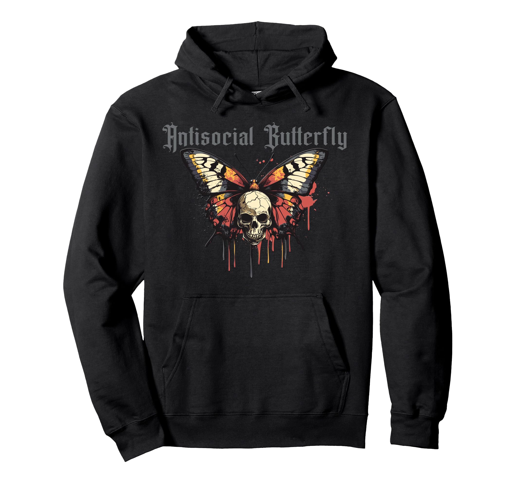 Antisocial Butterfly Hoodie - Casual Everyday Wear for Adults - T-Shirt, Sweatshirt, Hoodie