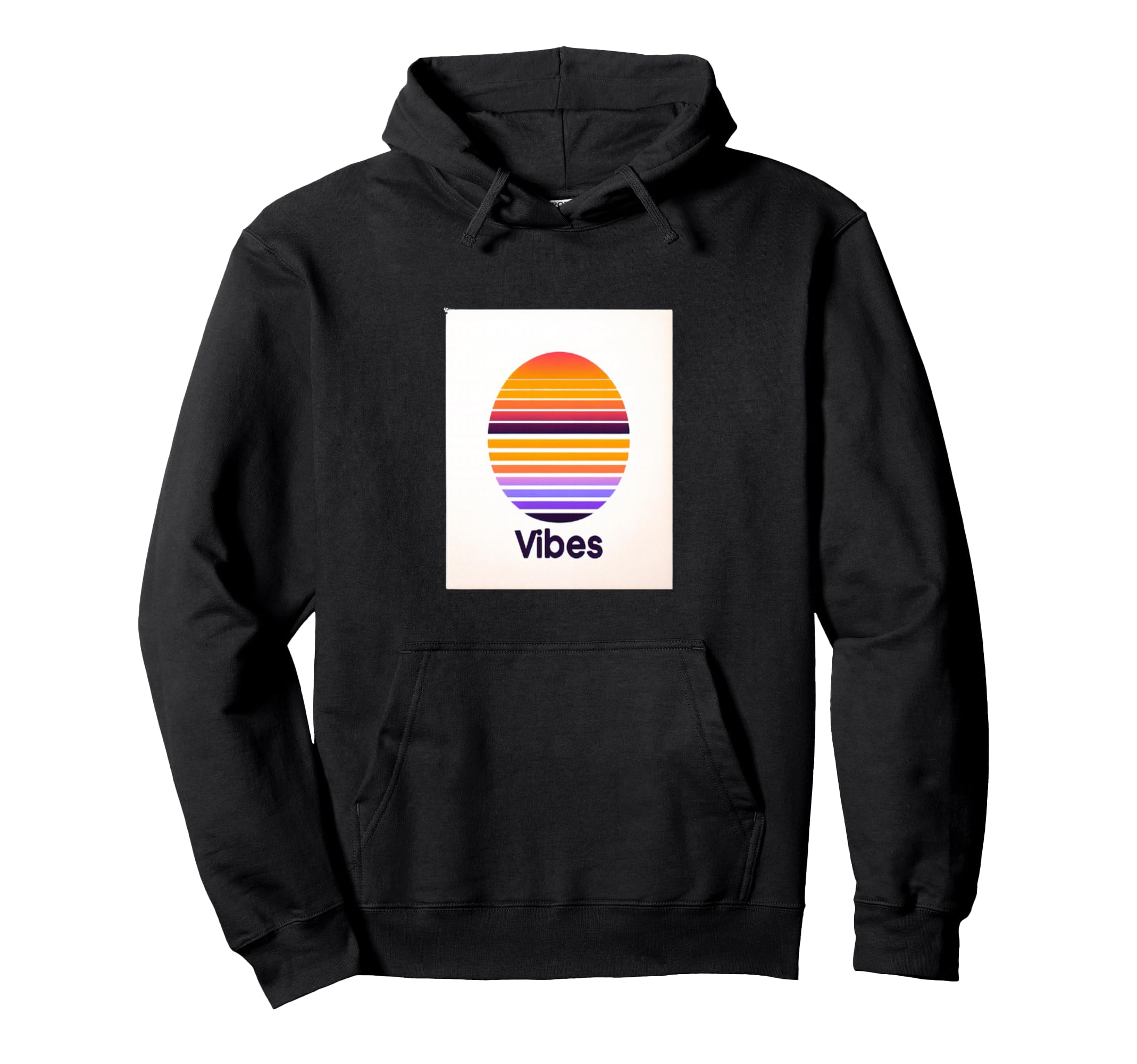 Vibes Sunset 80S Synthwave Hoodie - Casual Everyday Wear Men Women - T-Shirt, Sweatshirt, Hoodie