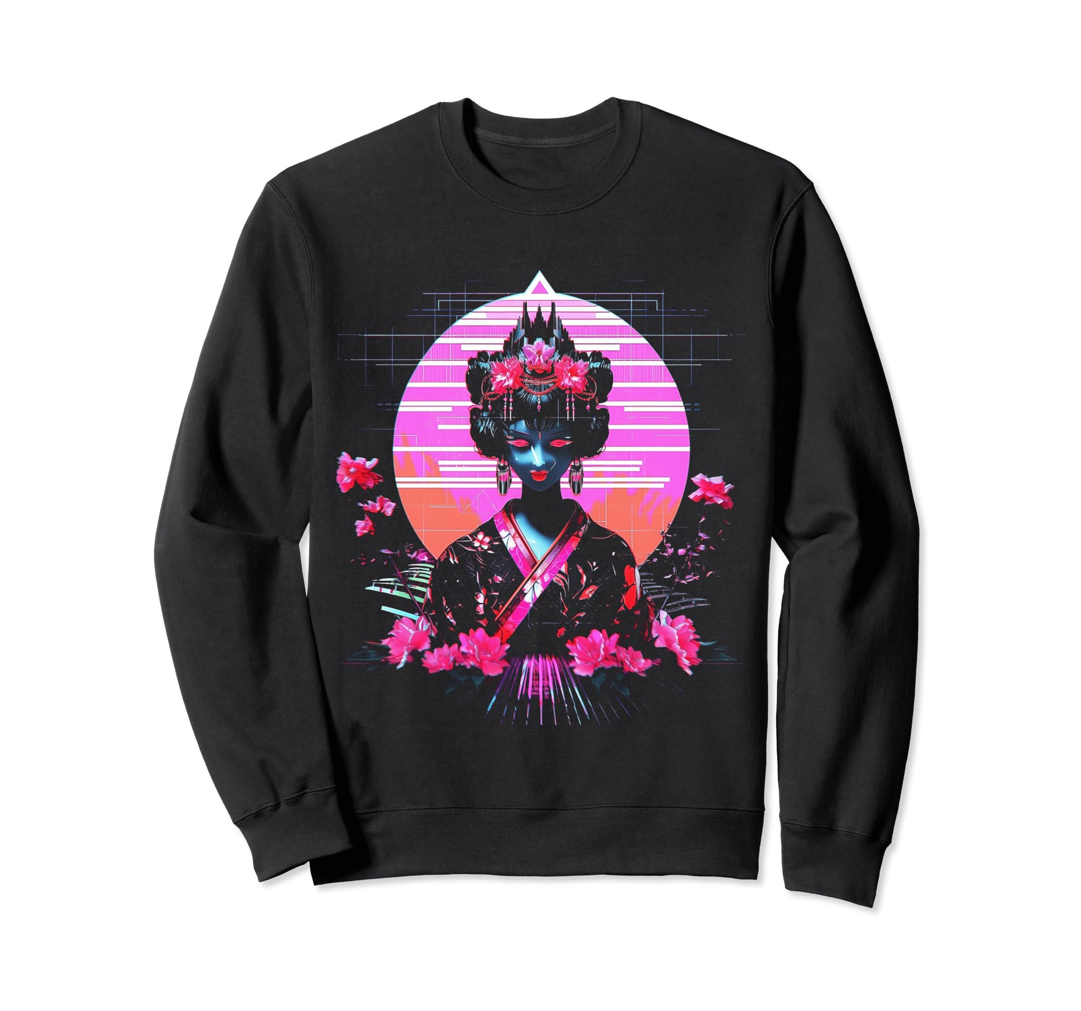 Vaporwave Geisha 80S Synthwave 11 Sweatshirt - Minimalist Print Unisex - T-Shirt, Sweatshirt, Hoodie