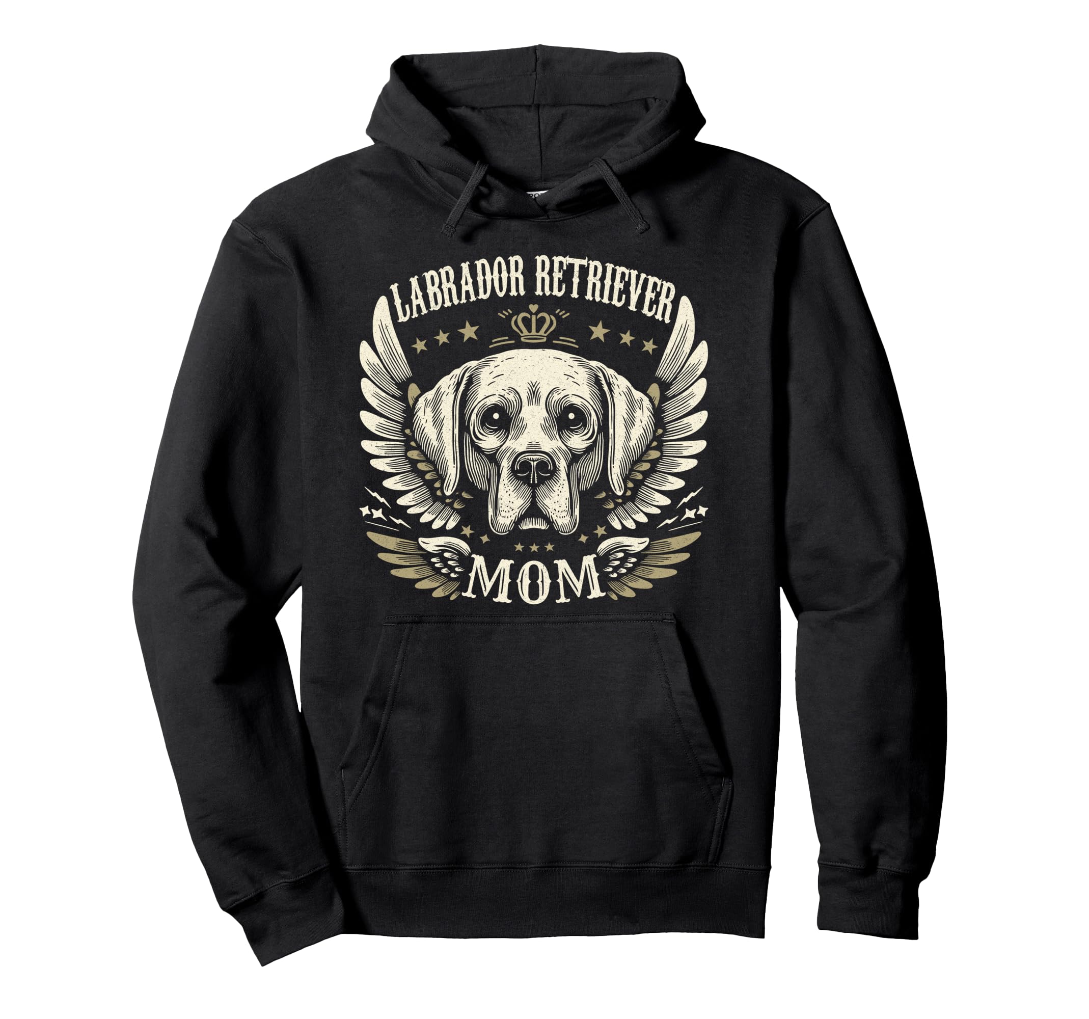 Labrador Retriever Mom Biker Wings Hoodie - Fun Novelty Design for Adults - T-Shirt, Sweatshirt, Hoodie