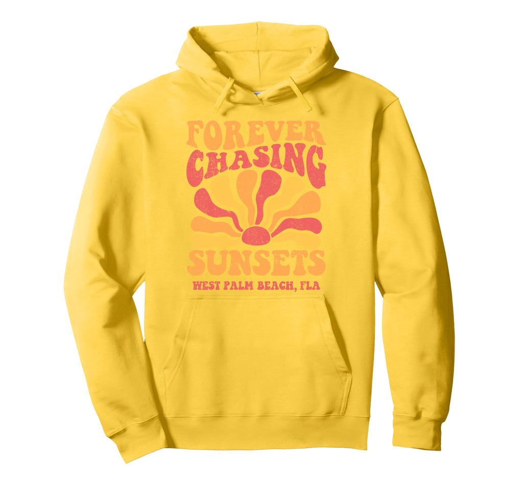 Forever Chasing Sunsets West Palm Beach Hoodie - Aesthetic Graphic Unisex - T-Shirt, Sweatshirt, Hoodie