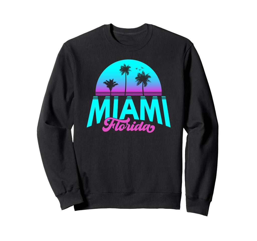 Miami Florida Sunset Sweatshirt - Casual Everyday Wear for Adults - T-Shirt, Sweatshirt, Hoodie