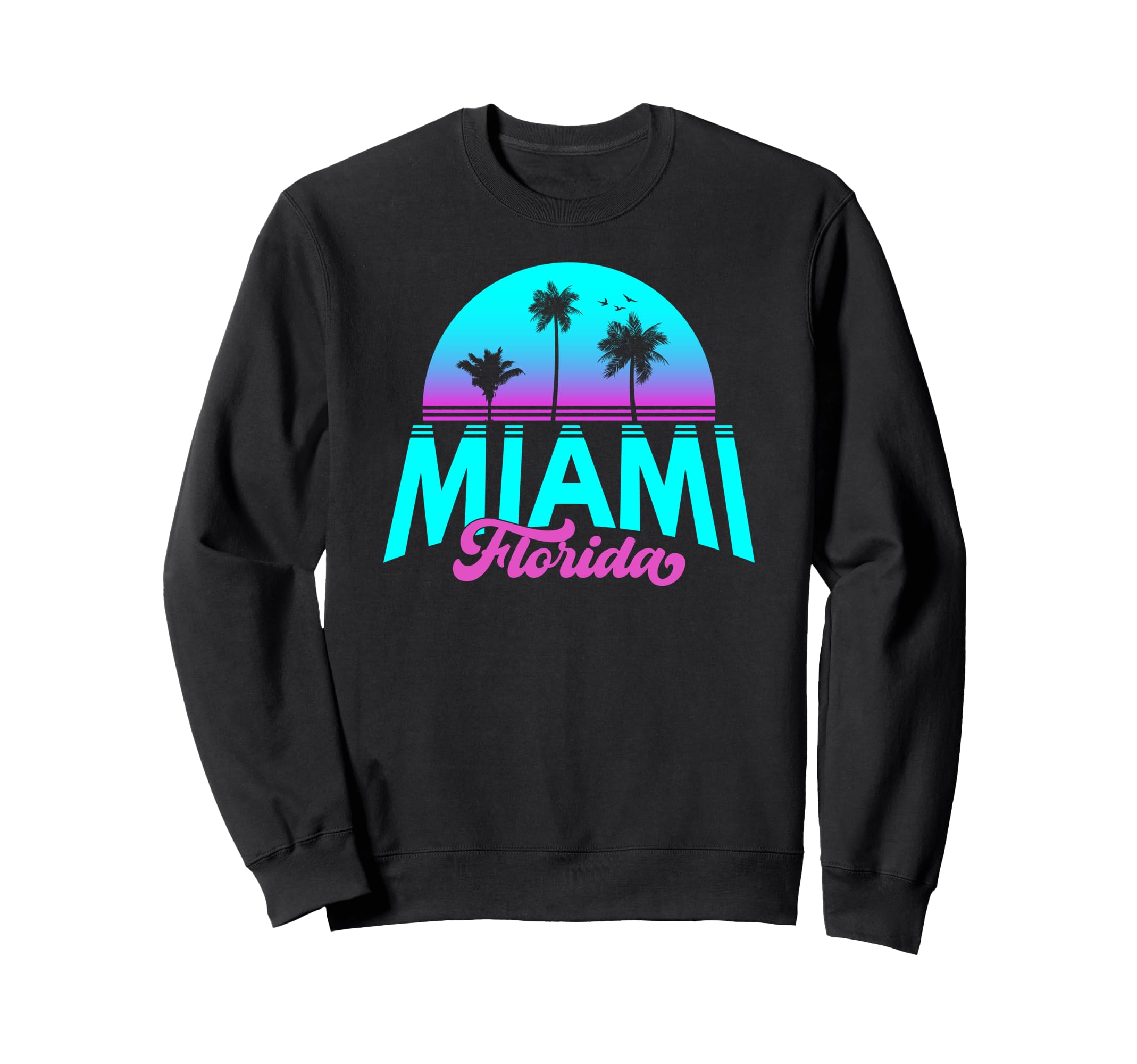 Miami Florida Sunset Sweatshirt - Casual Everyday Wear for Adults - T-Shirt, Sweatshirt, Hoodie