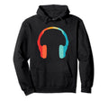 Headphones Silhouette 70S 80S Distressed Hoodie - Graphic Print Unisex - T-Shirt, Sweatshirt, Hoodie