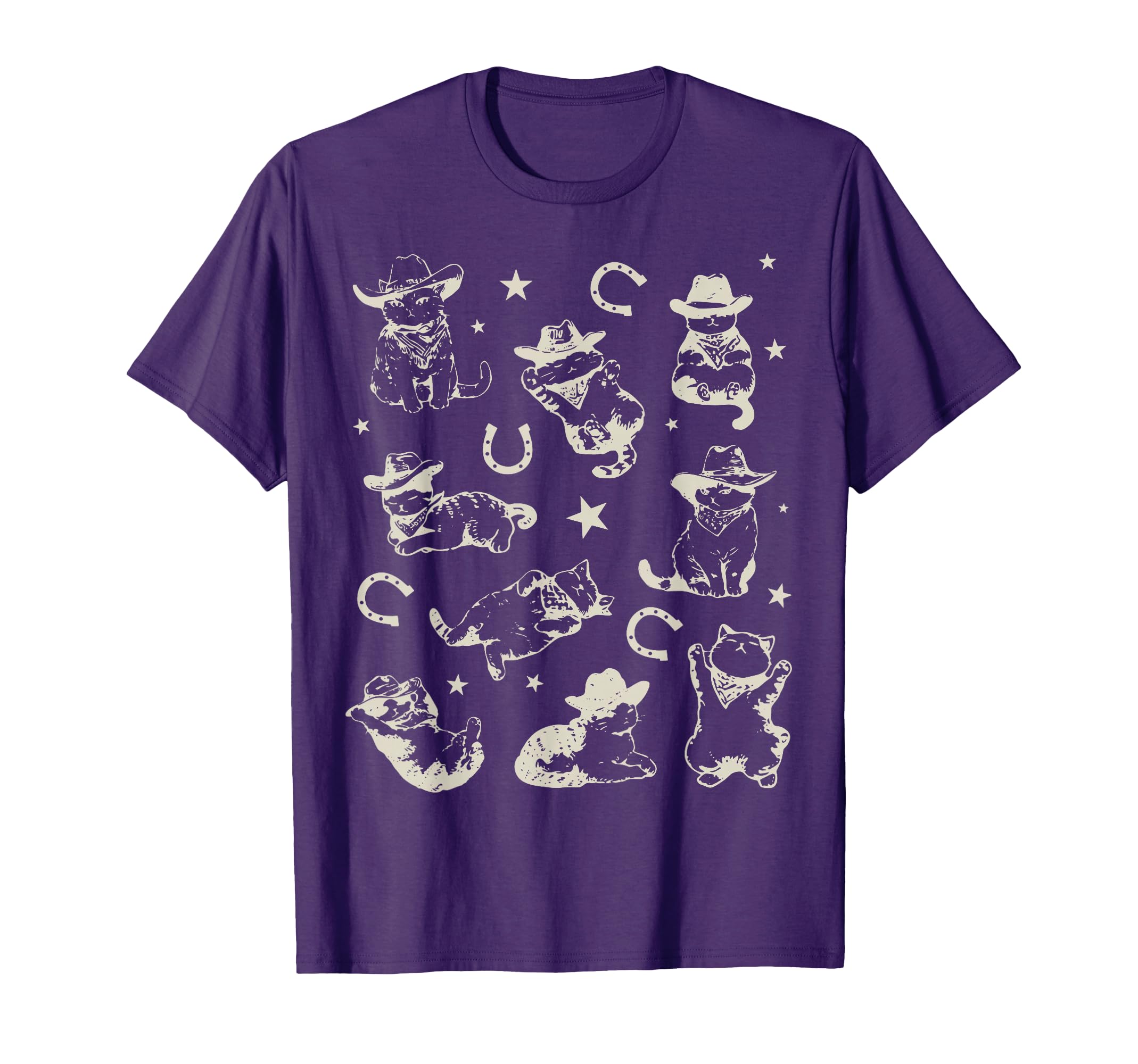 90S Cowboy Cats Horseshoe Kittens T-Shirt - Fun Novelty Design for Adults - T-Shirt, Sweatshirt, Hoodie