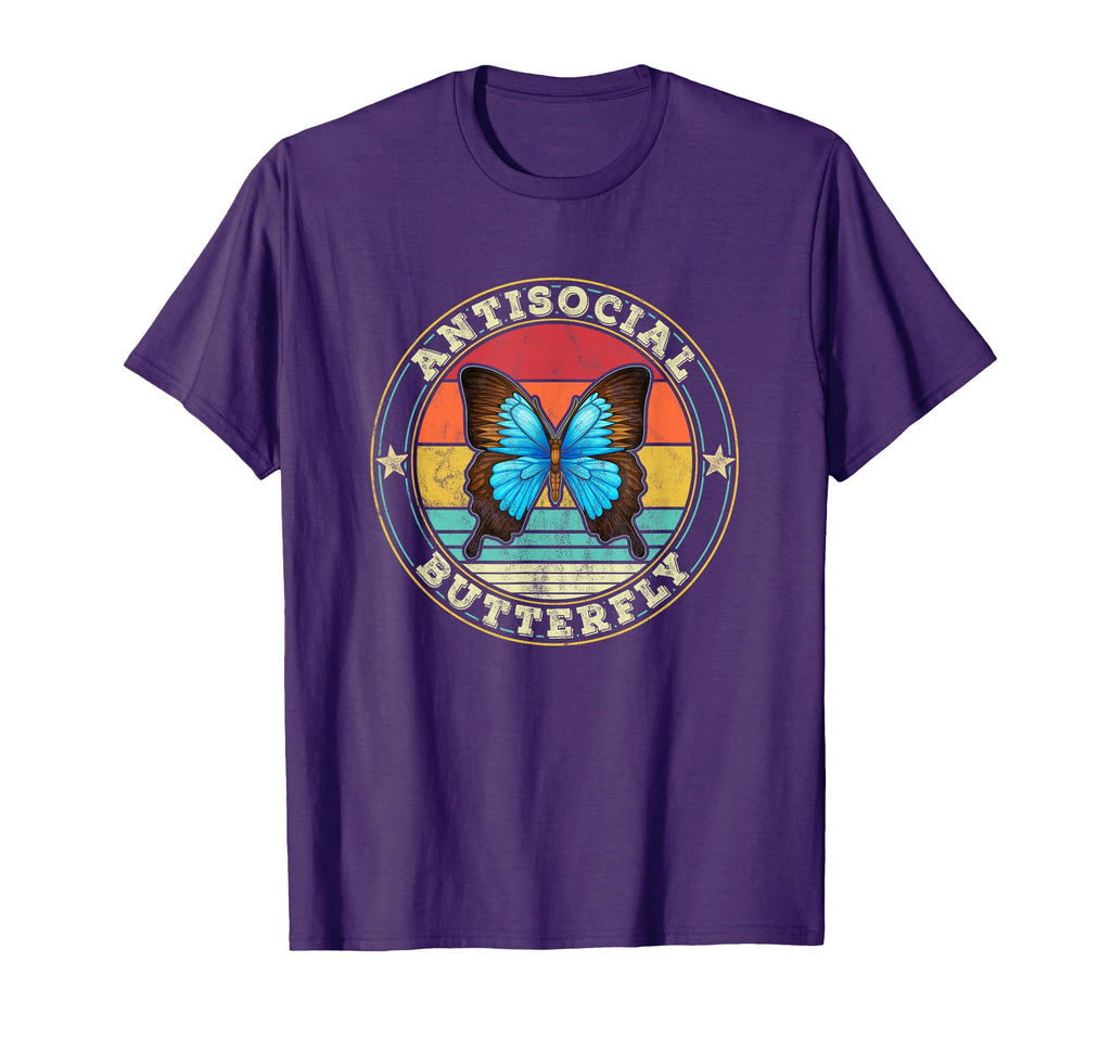 Antisocial Butterfly Introvert T-Shirt - Fun Novelty Design for Adults - T-Shirt, Sweatshirt, Hoodie