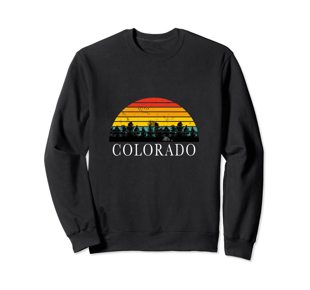 70S Colorado Co Sunset Camping Sweatshirt - Aesthetic Graphic for Adults - T-Shirt, Sweatshirt, Hoodie