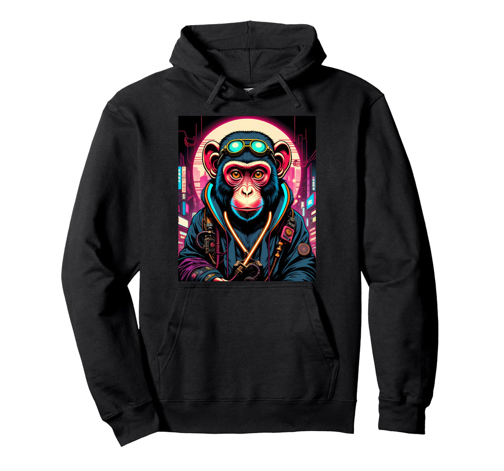 Japanese Vaporwave Monkey 80S Hoodie - Custom Art Print for Adults - T-Shirt, Sweatshirt, Hoodie