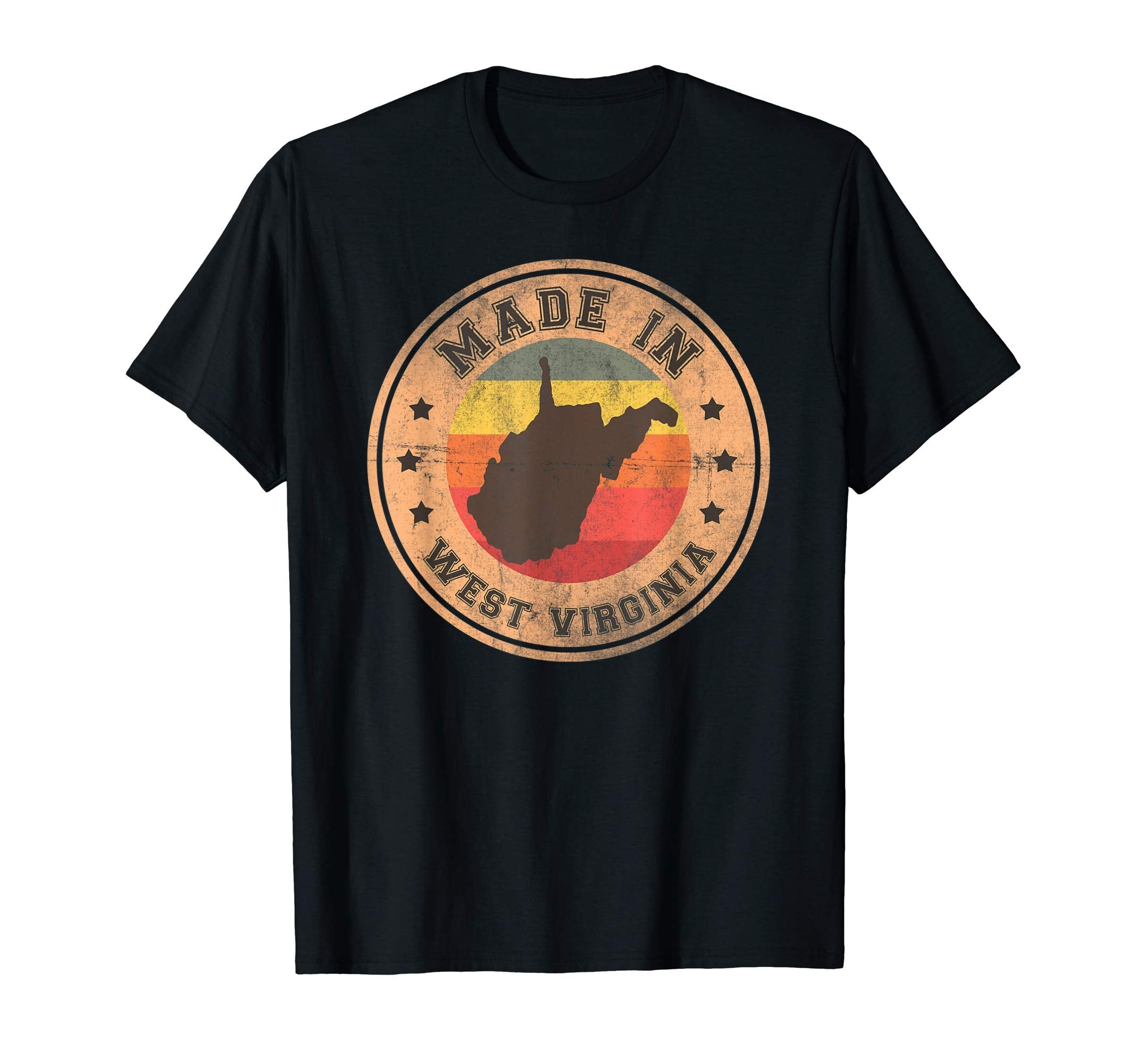 West Virginia Us State Map Stripes T-Shirt - Unique Graphic Men Women - T-Shirt, Sweatshirt, Hoodie