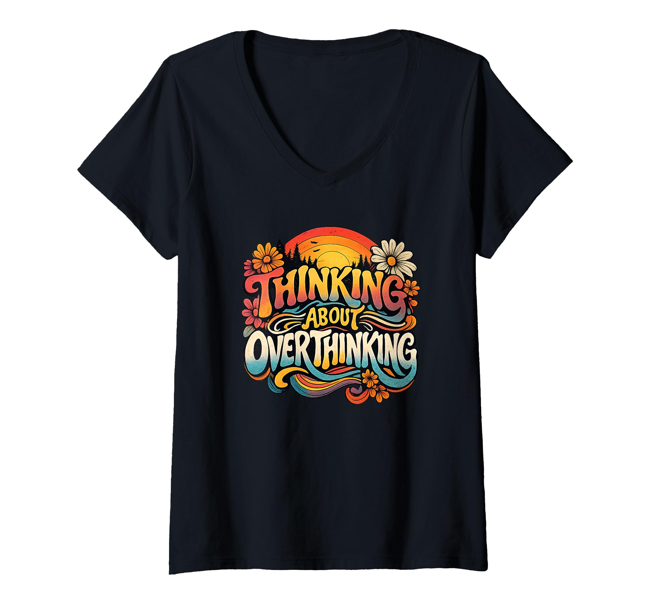 Womens Thinking About Overthinking T-Shirt - Fun Novelty Design for Adults - T-Shirt, Sweatshirt, Hoodie