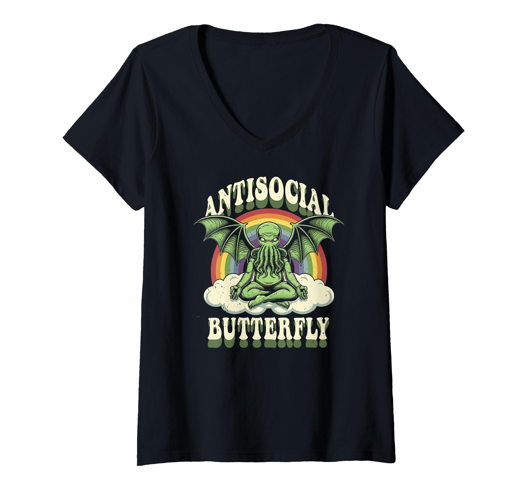 Womens Cthulhu Antisocial Butterfly T-Shirt - Trendy Graphic Unisex - T-Shirt, Sweatshirt, Hoodie