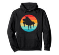 Piano Silhouette Sunset 70S 80S Distressed Hoodie - Graphic Print Men Women - T-Shirt, Sweatshirt, Hoodie