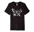 Cat Lady Funny White Cat Witch Hat T-Shirt - Fun Novelty Design for Adults - T-Shirt, Sweatshirt, Hoodie