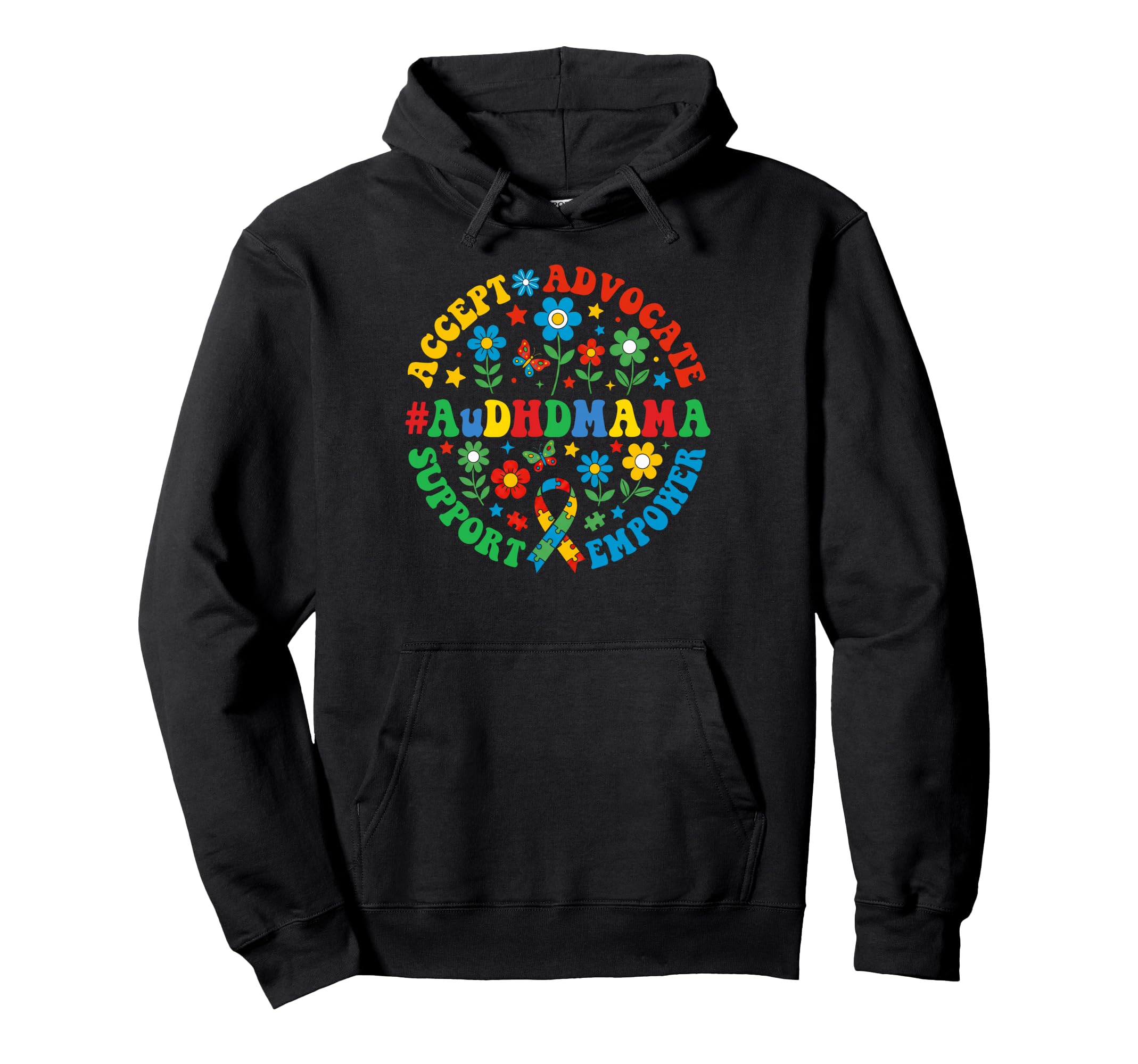 Audhd Mama Autism Adhd Mom Hoodie - Fun Novelty Design Unisex - T-Shirt, Sweatshirt, Hoodie