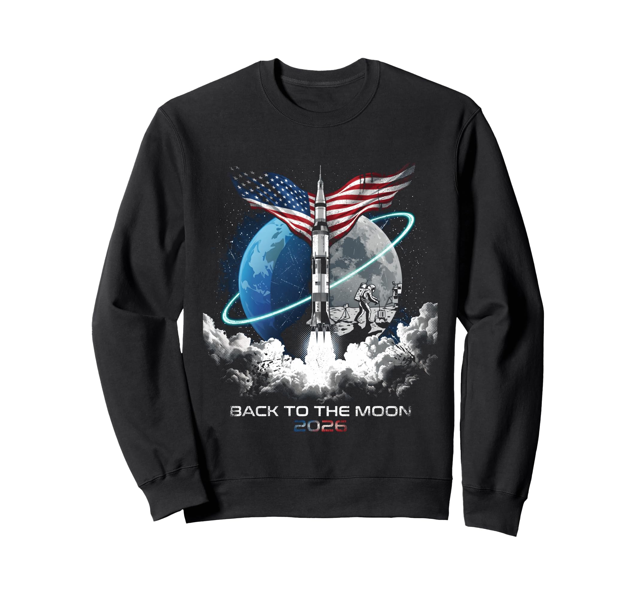 Back To Moon 2026 Funny Astronaut Sweatshirt - Minimalist Print Unisex - T-Shirt, Sweatshirt, Hoodie