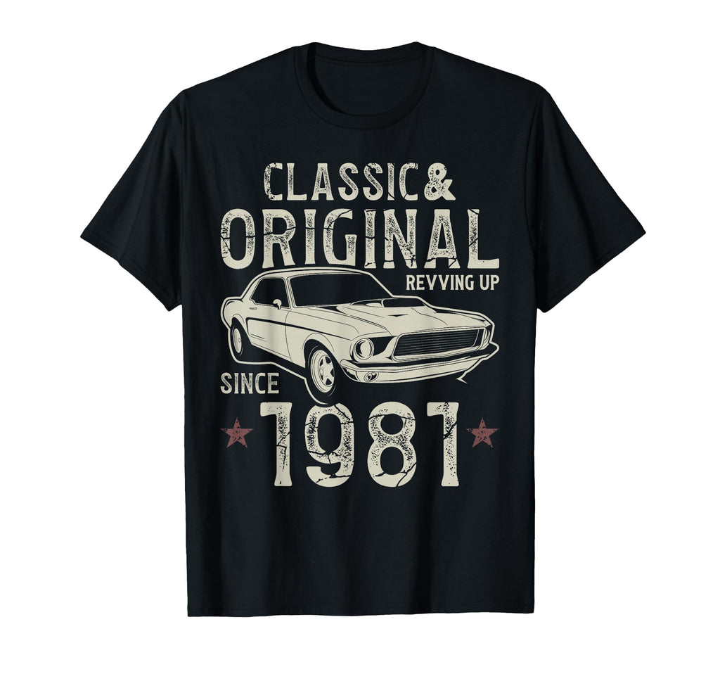 45Th Birthday 1981 Car T-Shirt - Unique Graphic Men Women - T-Shirt, Sweatshirt, Hoodie