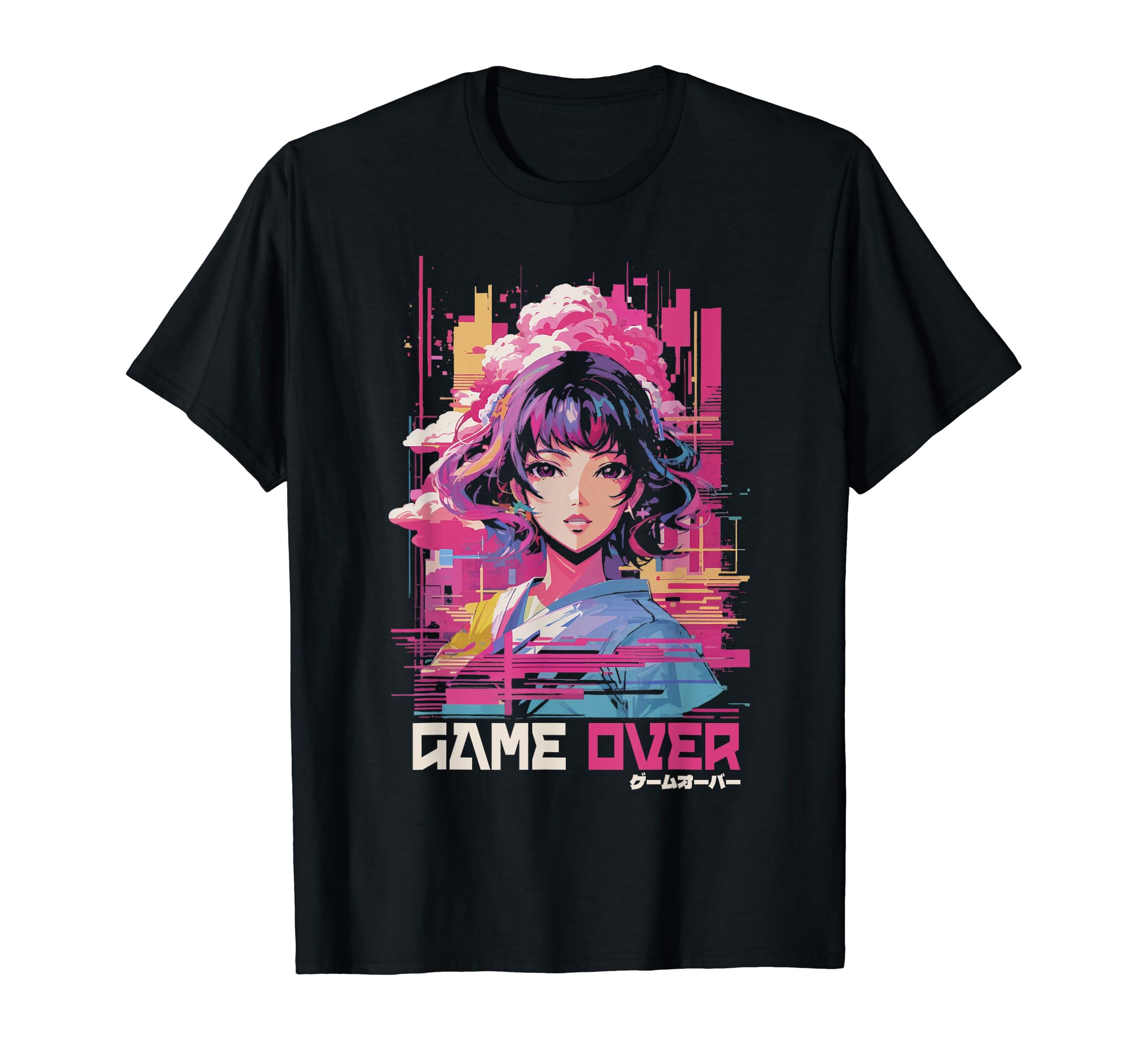 Japanese Vaporwave Sad Anime Glitch Game T-Shirt - Streetwear Style Unisex - T-Shirt, Sweatshirt, Hoodie