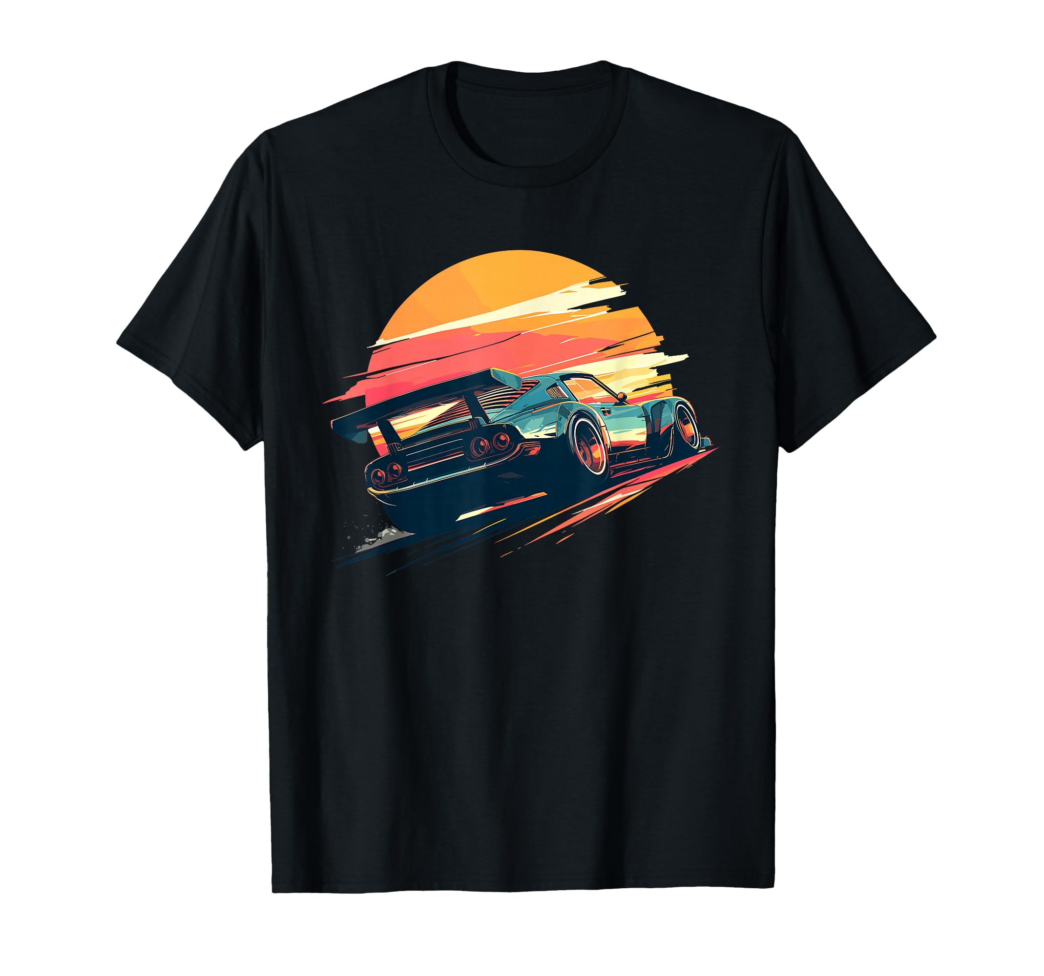 Sunset Speedster Race Car T-Shirt - Aesthetic Graphic for Adults - T-Shirt, Sweatshirt, Hoodie