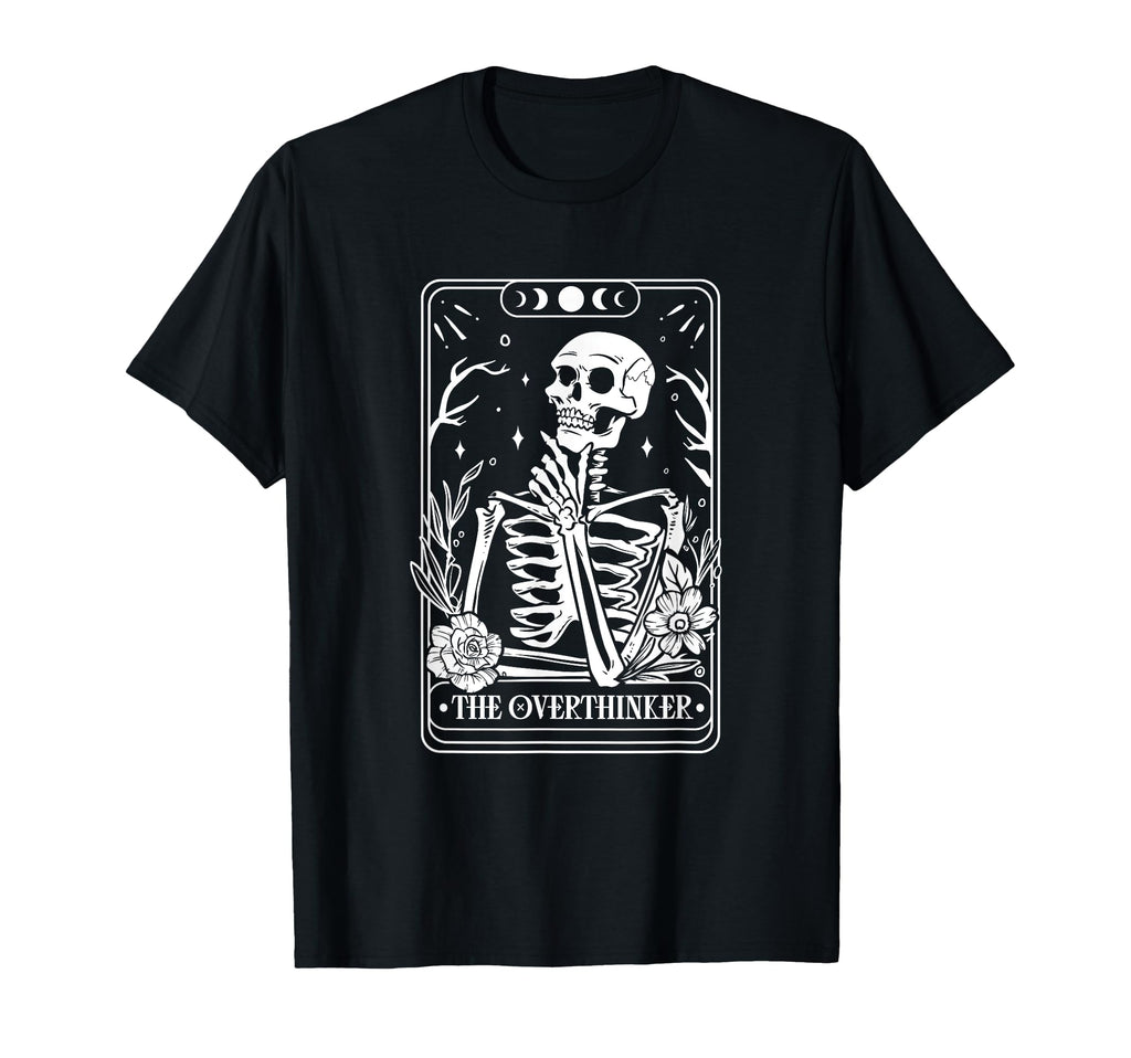 Overthinker Tarot Adults Black Small T-Shirt - Trendy Graphic Men Women - T-Shirt, Sweatshirt, Hoodie