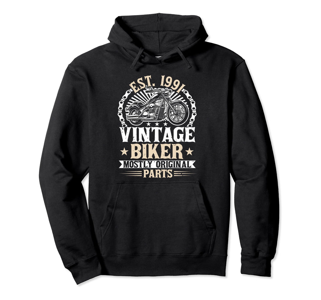 Motorcycle Biker Birthday Born 1991 1991 Hoodie - Unique Graphic for Adults - T-Shirt, Sweatshirt, Hoodie