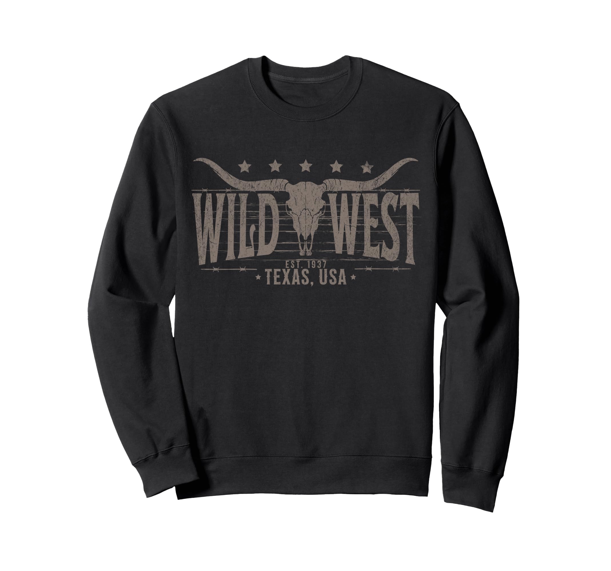 Cow Bull Skull Longhorn Skull Sweatshirt - Graphic Print for Adults - T-Shirt, Sweatshirt, Hoodie