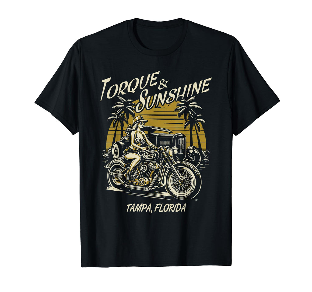 Tampa Florida Motorcycle Hotrod T-Shirt - Aesthetic Graphic Men Women - T-Shirt, Sweatshirt, Hoodie