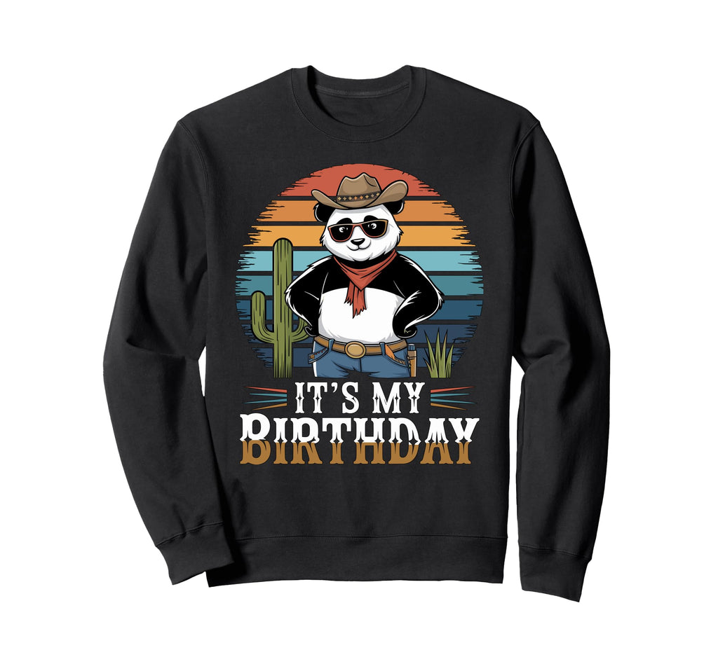 Cowboy Panda Funny Western Birthday Sweatshirt - Fun Novelty Design Unisex - T-Shirt, Sweatshirt, Hoodie